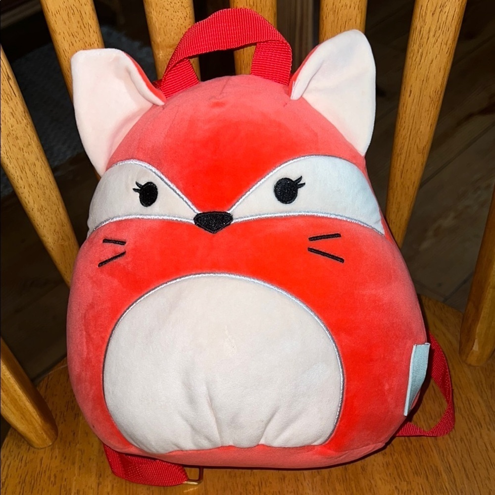 Squishmallows Red and White Backpack  Fifi The Fox  12" Plush  Secret Pocket